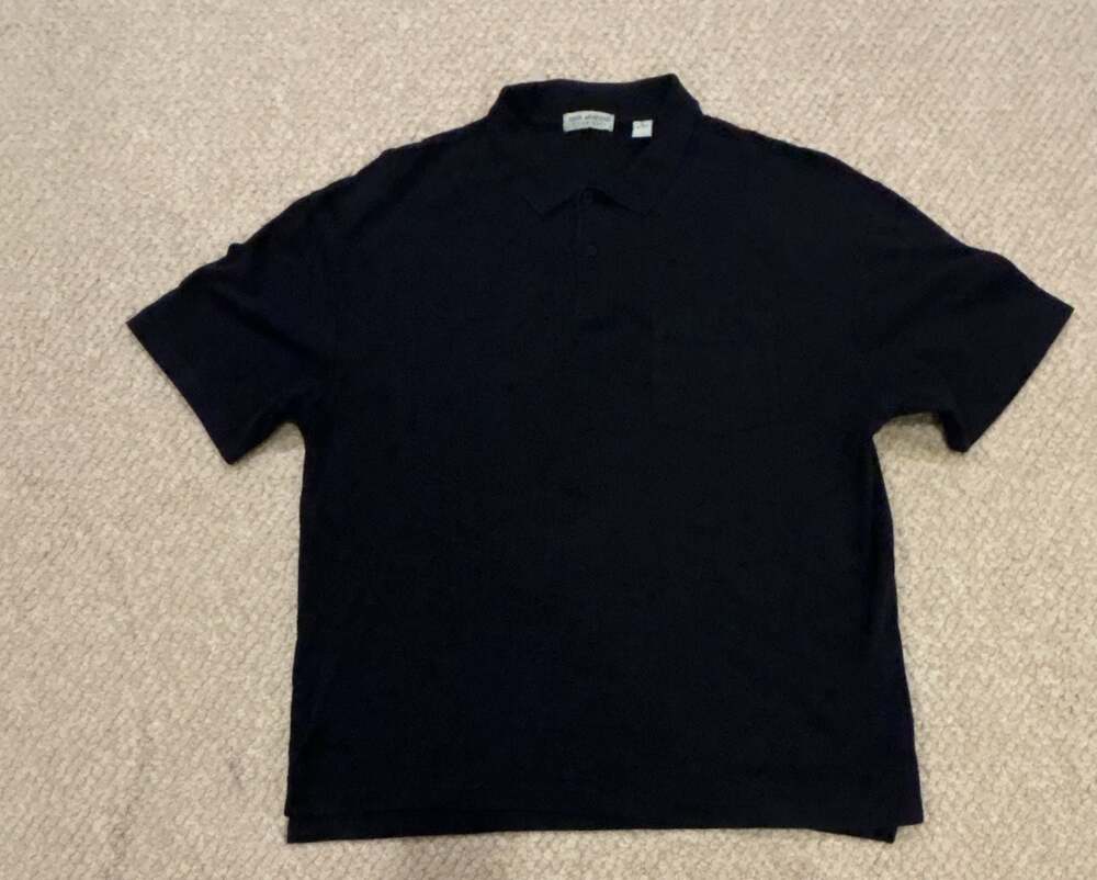 John Ashford Essentials Black Short Sleeve Polo Shirt Men's Size L